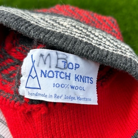 Vintage 100% Wool Top Notch Knits Pom Pom Ski Hat Cap - Picture 5 of 5